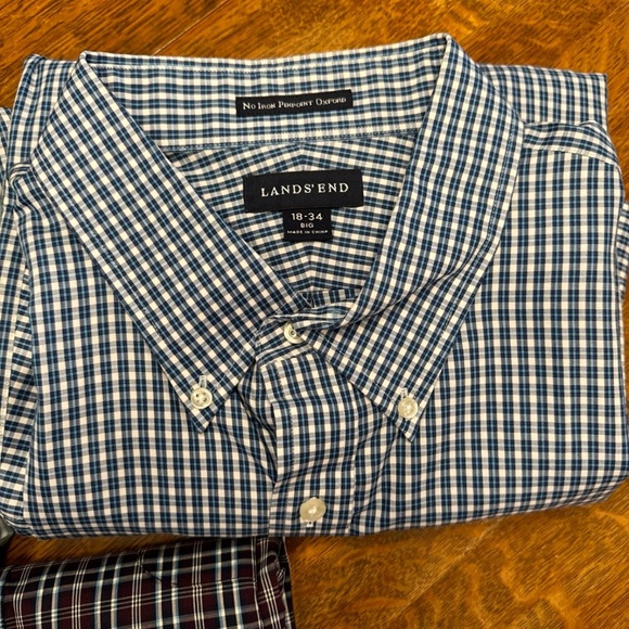 Lot of three lands end dress casual shirts casual 18x34 Big - Picture 5 of 6